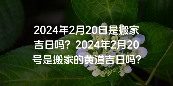 2024年2月20日是搬家吉日吗？2024年2月20号是搬家的黄道吉日吗？