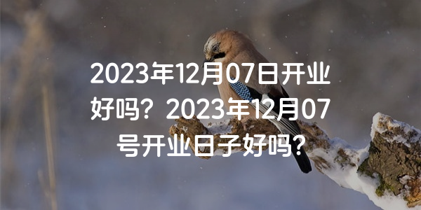 2023年12月07日开业好吗？2023年12月07号开业日子好吗？