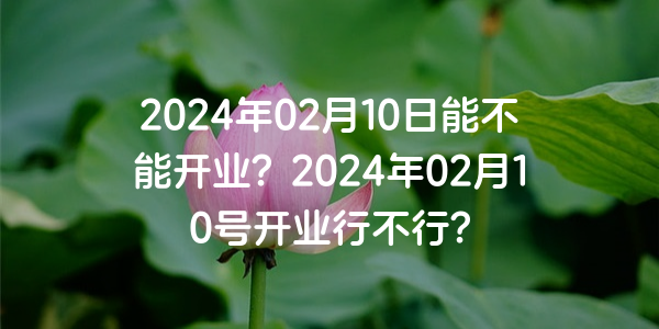 2024年02月10日能不能开业？2024年02月10号开业行不行？