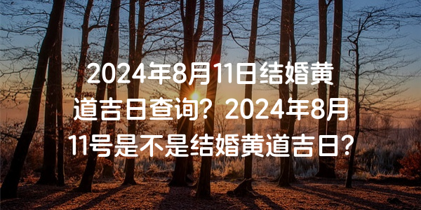 2024年8月11日结婚黄道吉日查询？2024年8月11号是不是结婚黄道吉日？